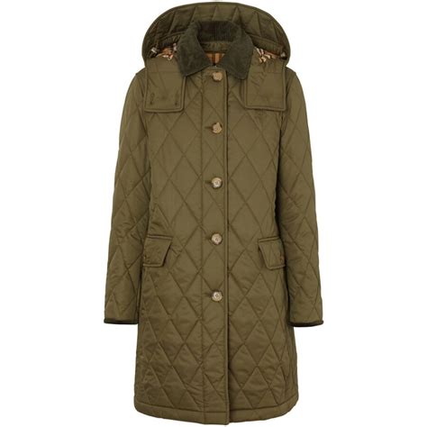 burberry detachable hood monogram motif quilted coat|Designer Quilted Jackets for Women .